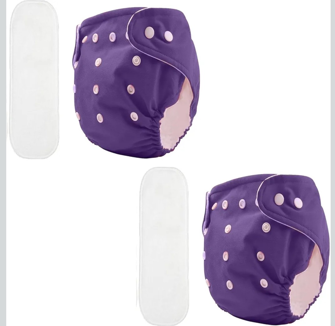 2 Pack Premium Baby Diapers - Newborn (Purple)