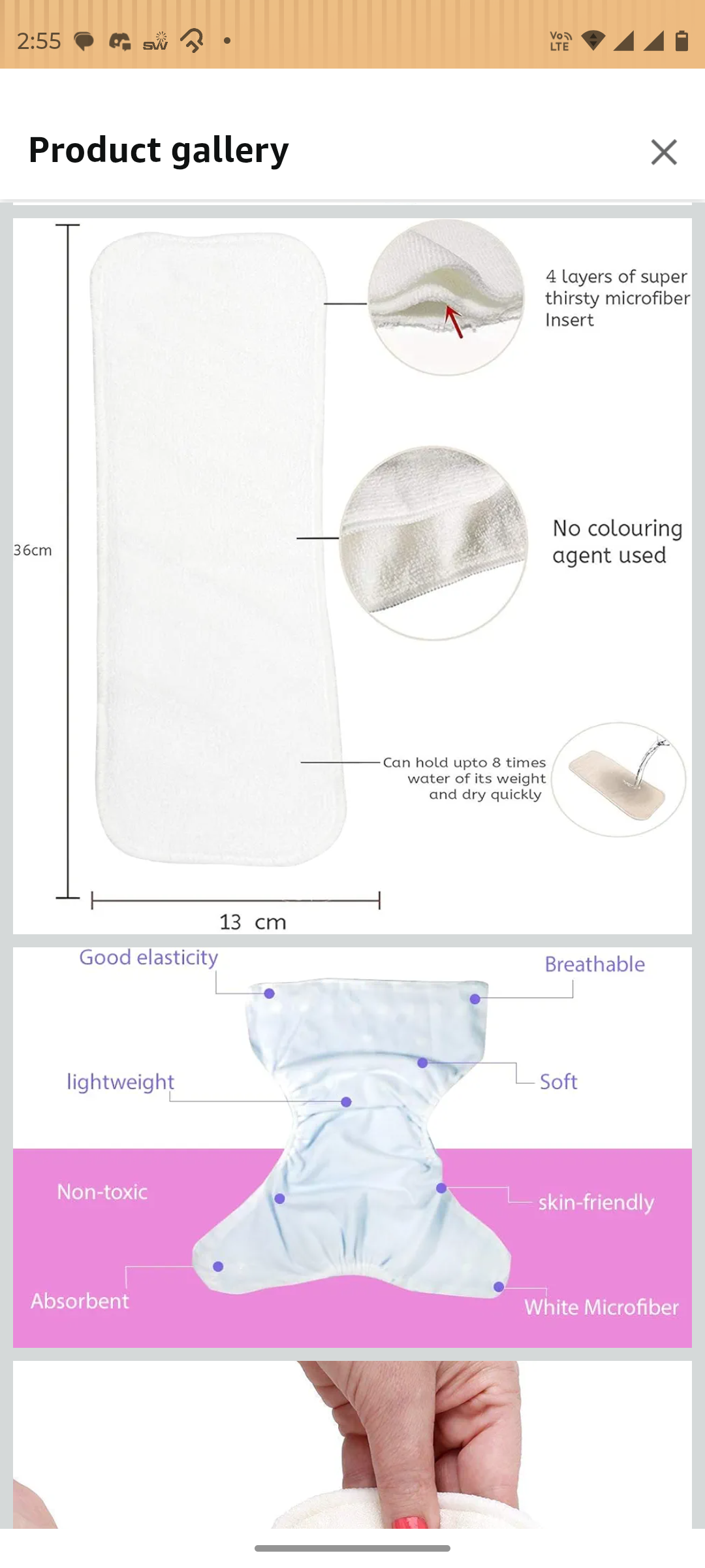 3 Pack Premium Baby Diapers (Purple Colour)